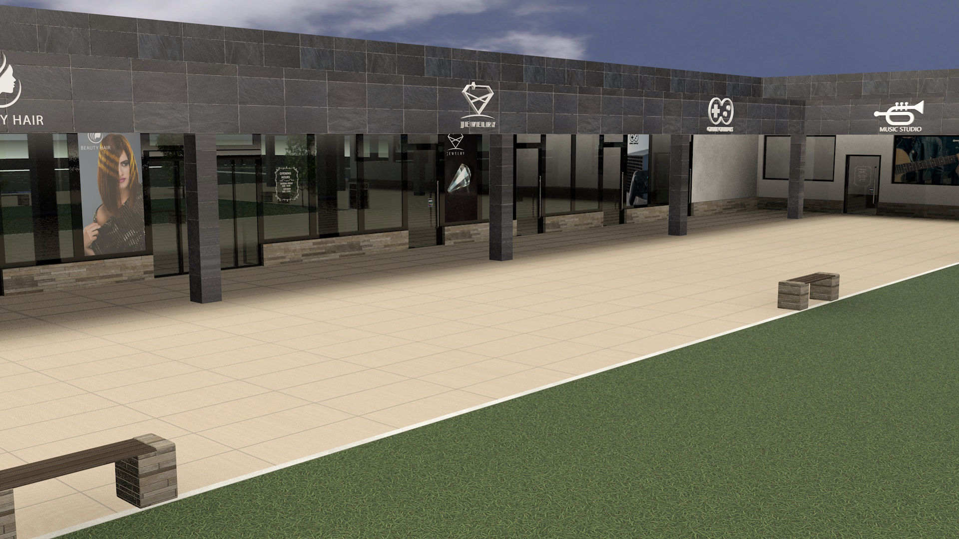 Commercial mall 3D model_5