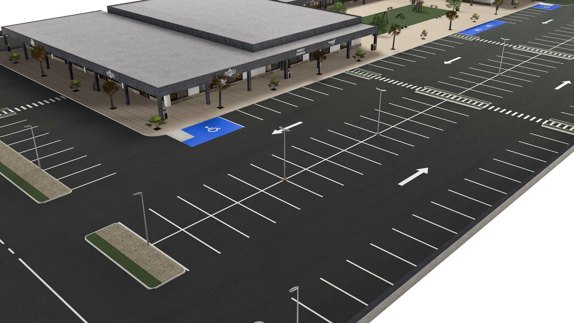 Commercial mall 3D model_1