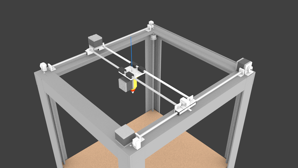 Animated 3D printer 3D model_3