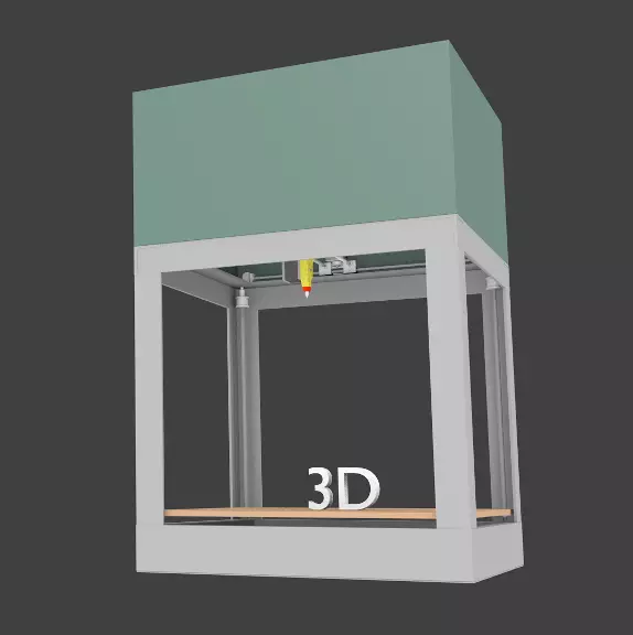 Animated 3D printer 3D model_0