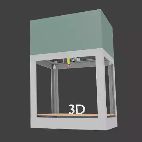 Animated 3D printer 3D model