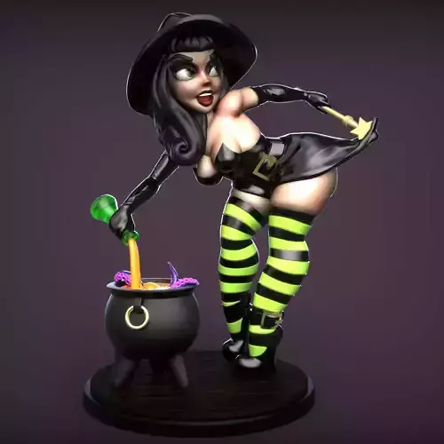 Witch Pinup 3D Printing Creation