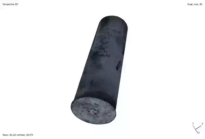 Artillery shell 122mm for howitzer D30 3D model