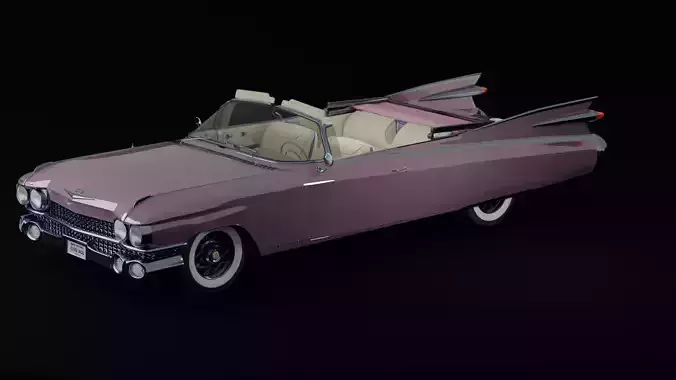 Cadillac 1959 Eldorado Pink PBR 3D Model