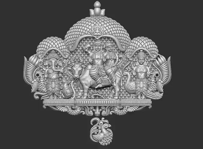 SIVA PARVATI PARIVAR II TEMPLE JEWELERY II MAHADEV FAMILY 