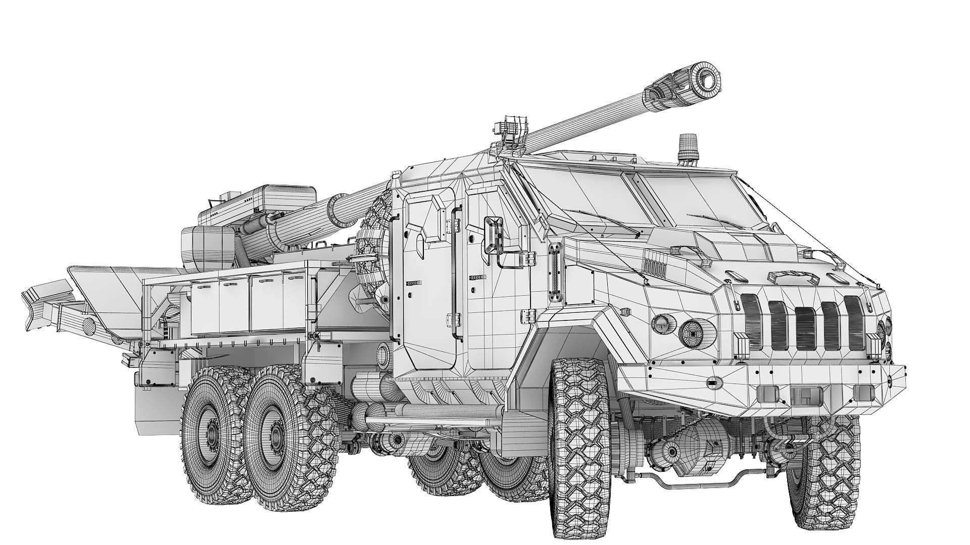 Howitzer Bogdana 3D model_2