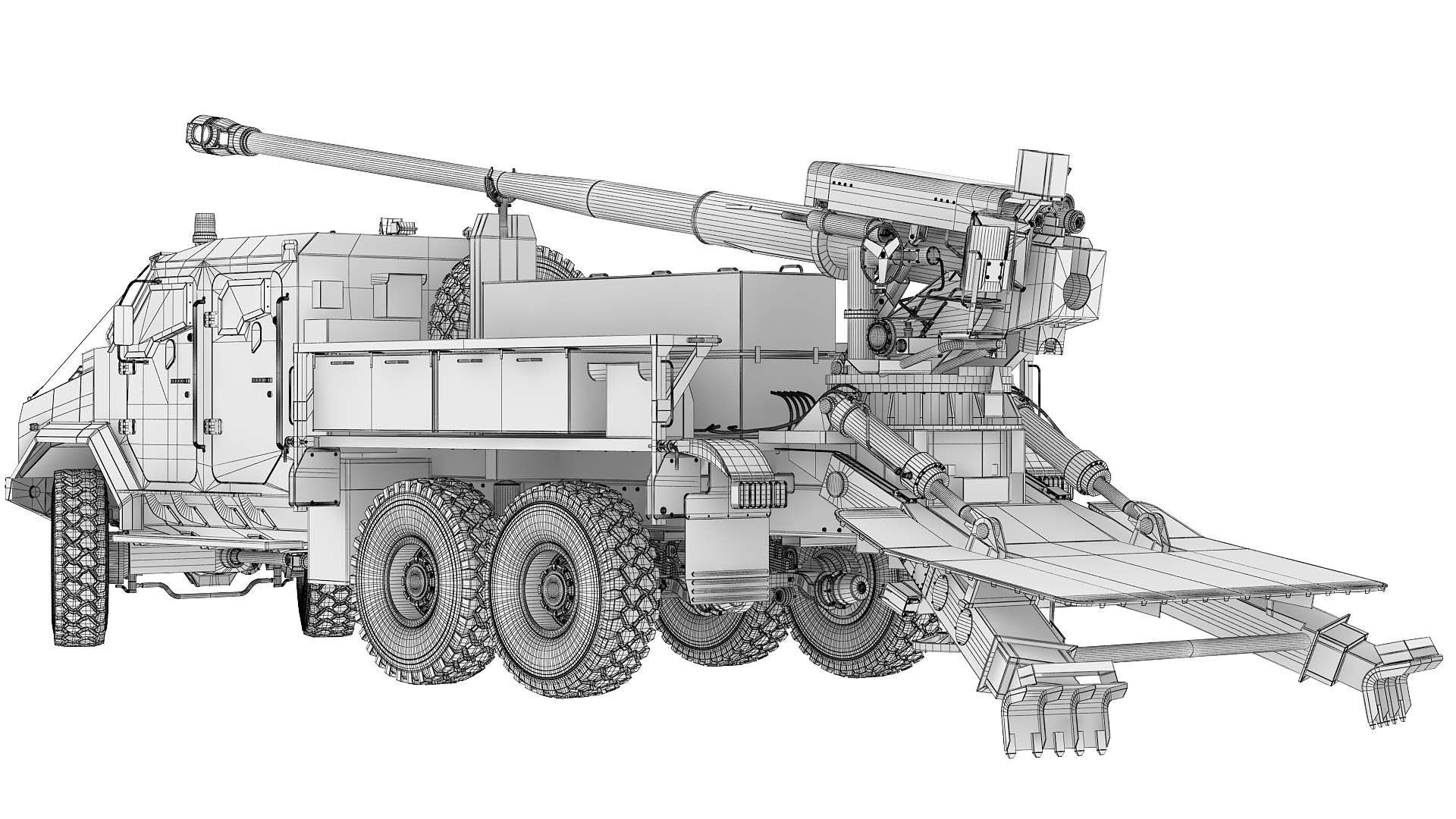 Howitzer Bogdana 3D model_34