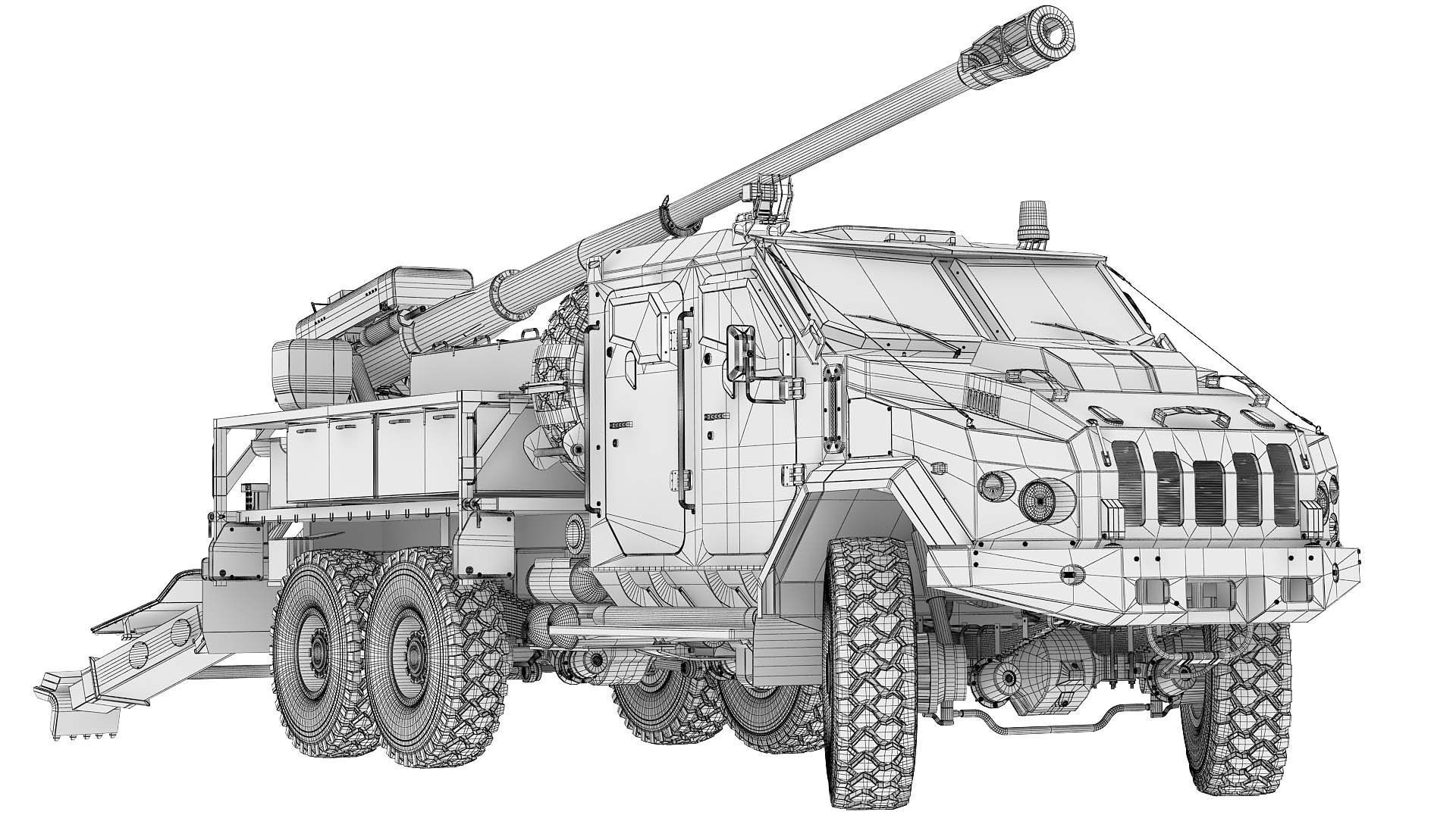 Howitzer Bogdana 3D model_32