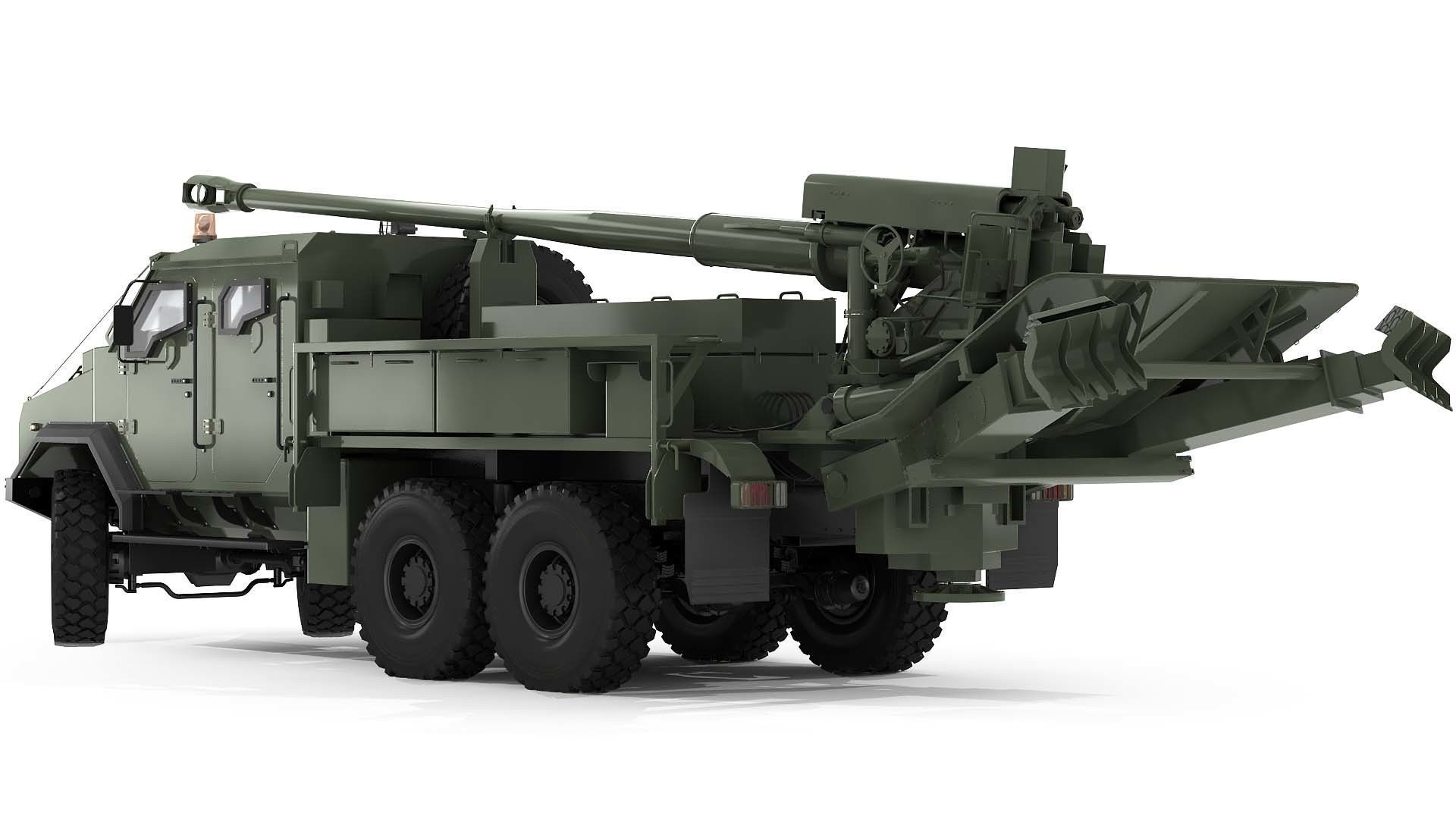 Howitzer Bogdana 3D model_4