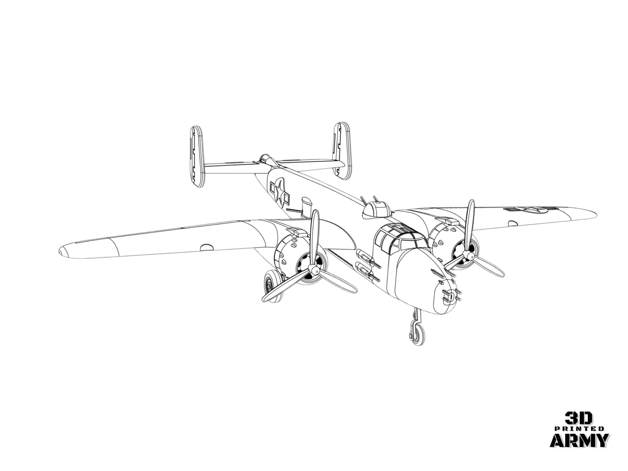 North American B-25-J Mitchell - Scalemodel - 3D printing 3D print model_4