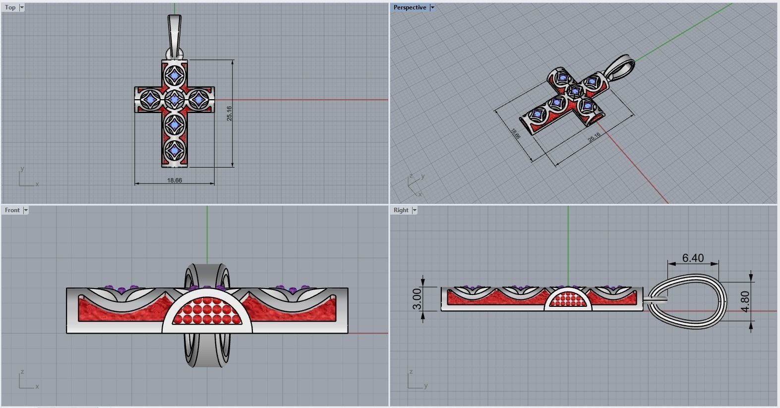 Ornament Cross model 540 3D print model_6