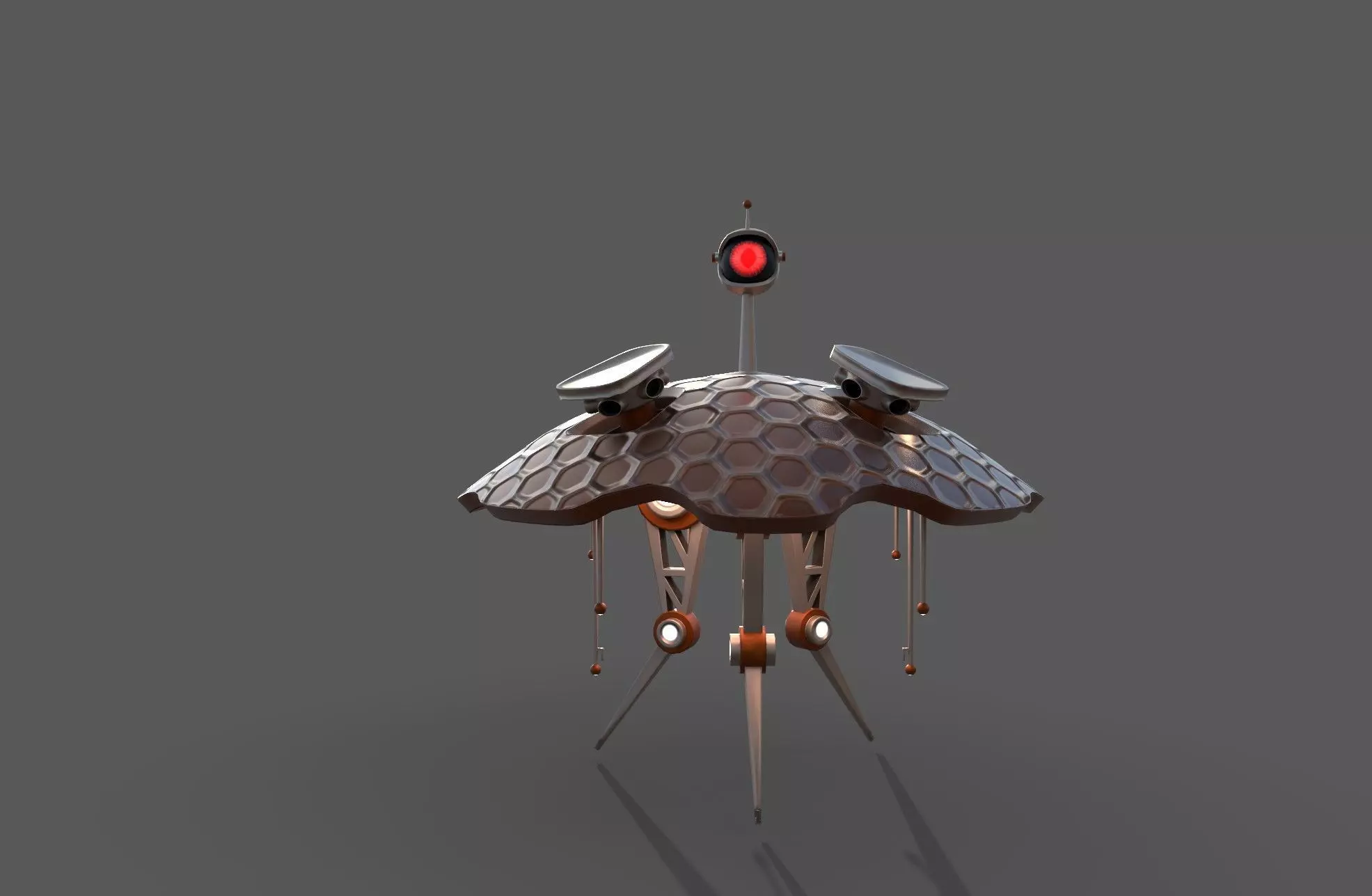 Destroyer Bot Low-poly 3D model_0
