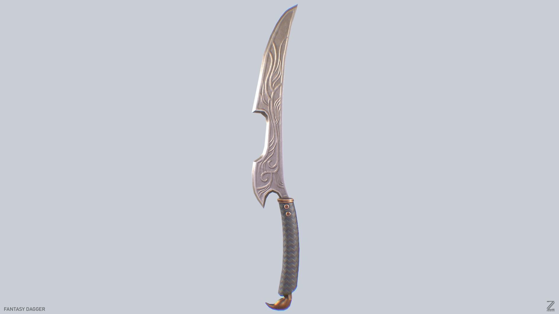 Fantasy dagger Low-poly 3D model_2