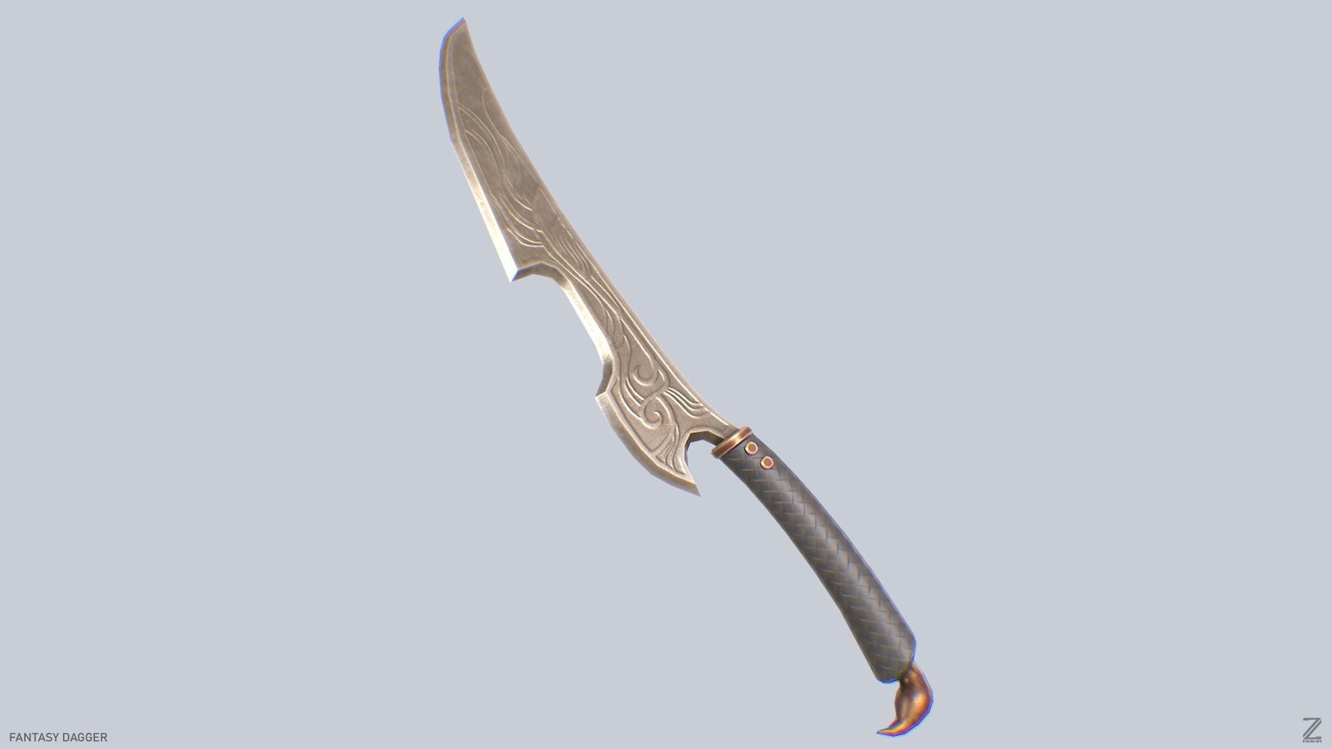 Fantasy dagger Low-poly 3D model_4
