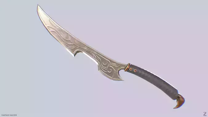 Fantasy dagger Low-poly 3D model