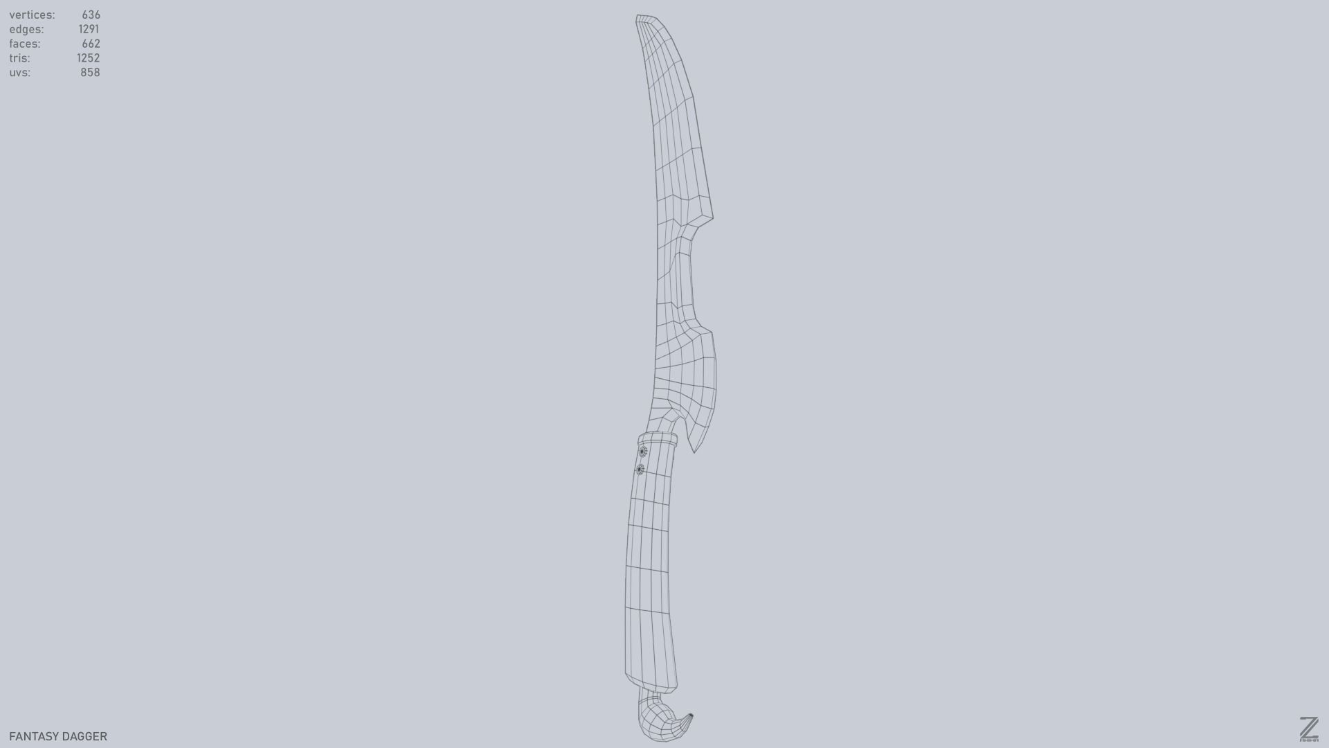 Fantasy dagger Low-poly 3D model_14
