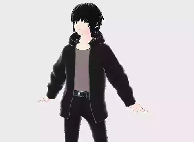 3D low poly male avatar for vrchat vtubing and also for gaming Low-poly 3D model