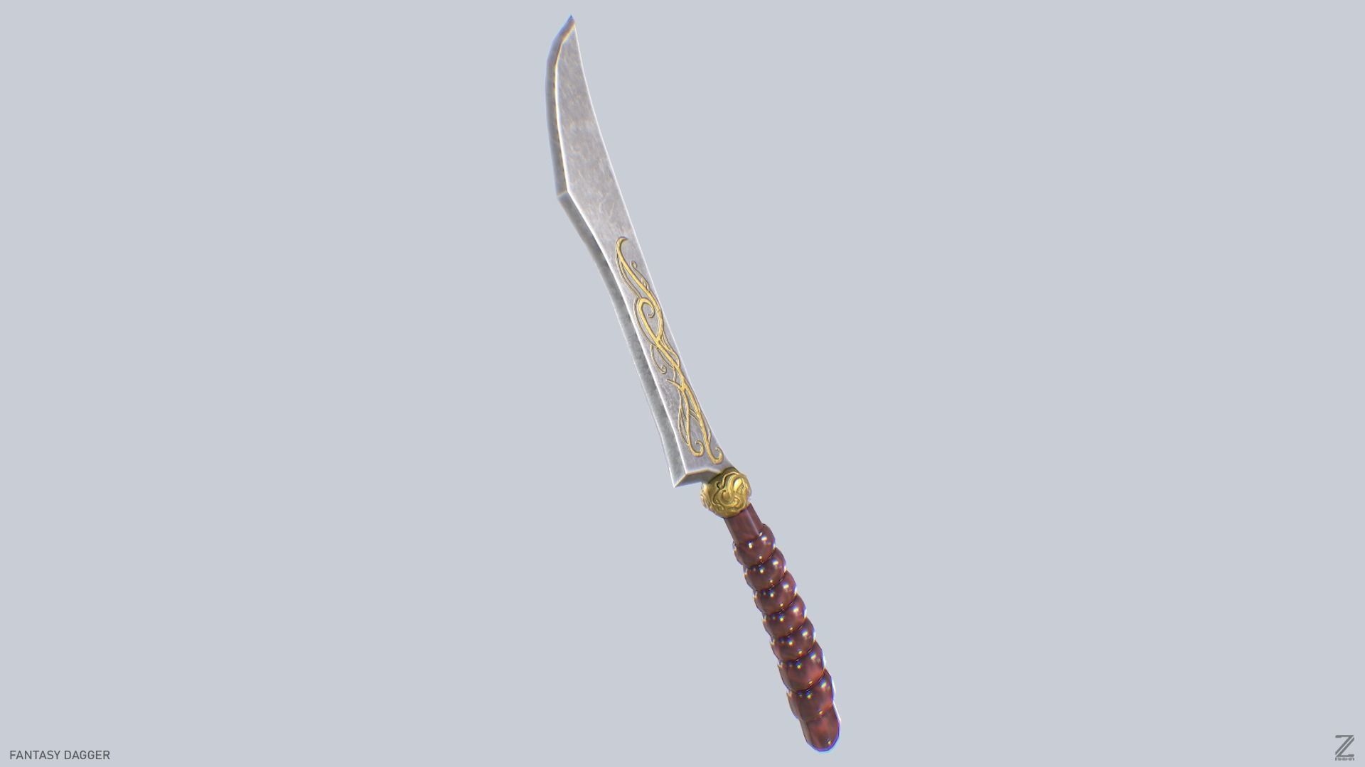Fantasy dagger Low-poly 3D model_8