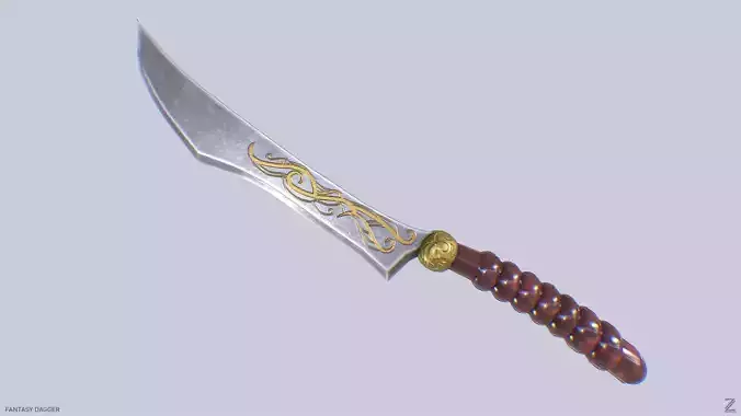Fantasy dagger Low-poly 3D model
