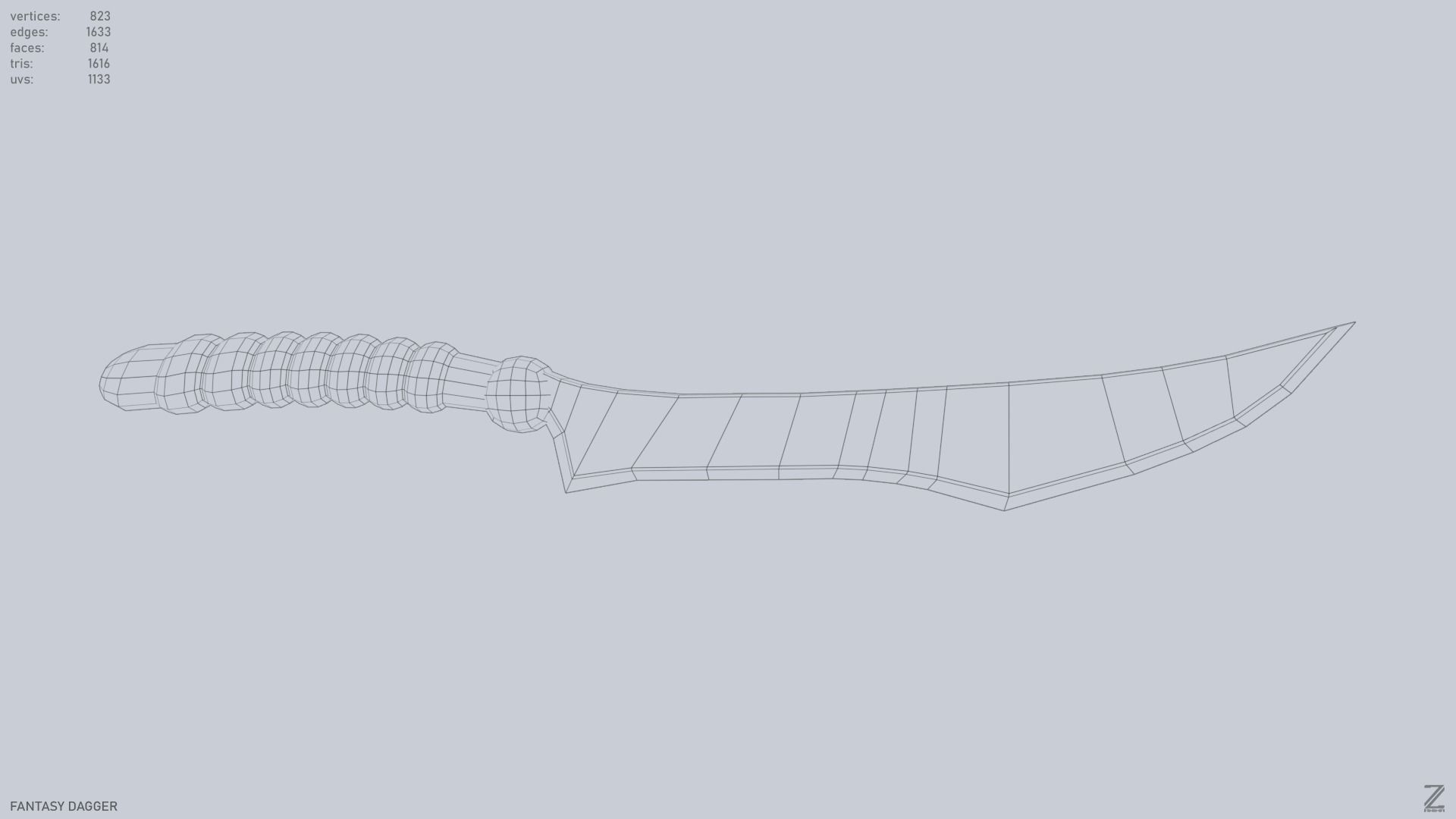 Fantasy dagger Low-poly 3D model_13