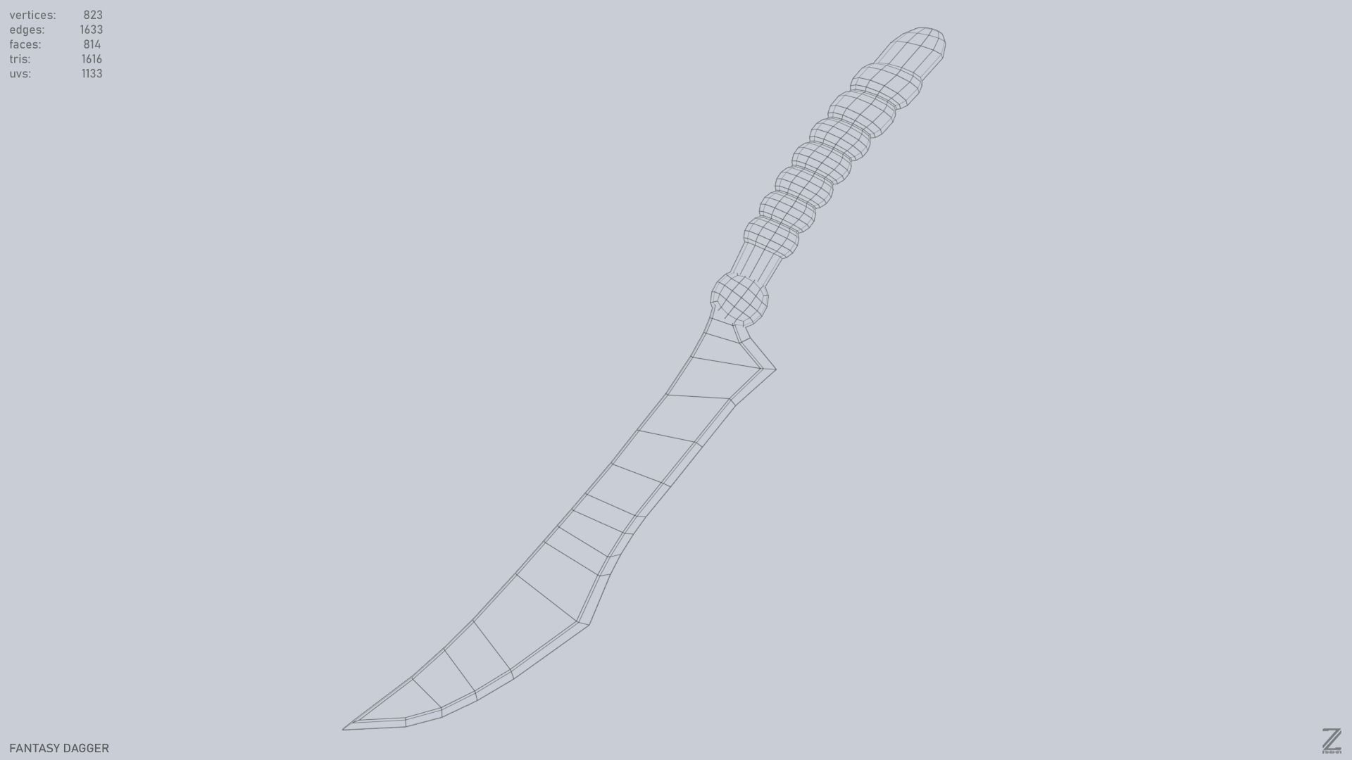 Fantasy dagger Low-poly 3D model_11