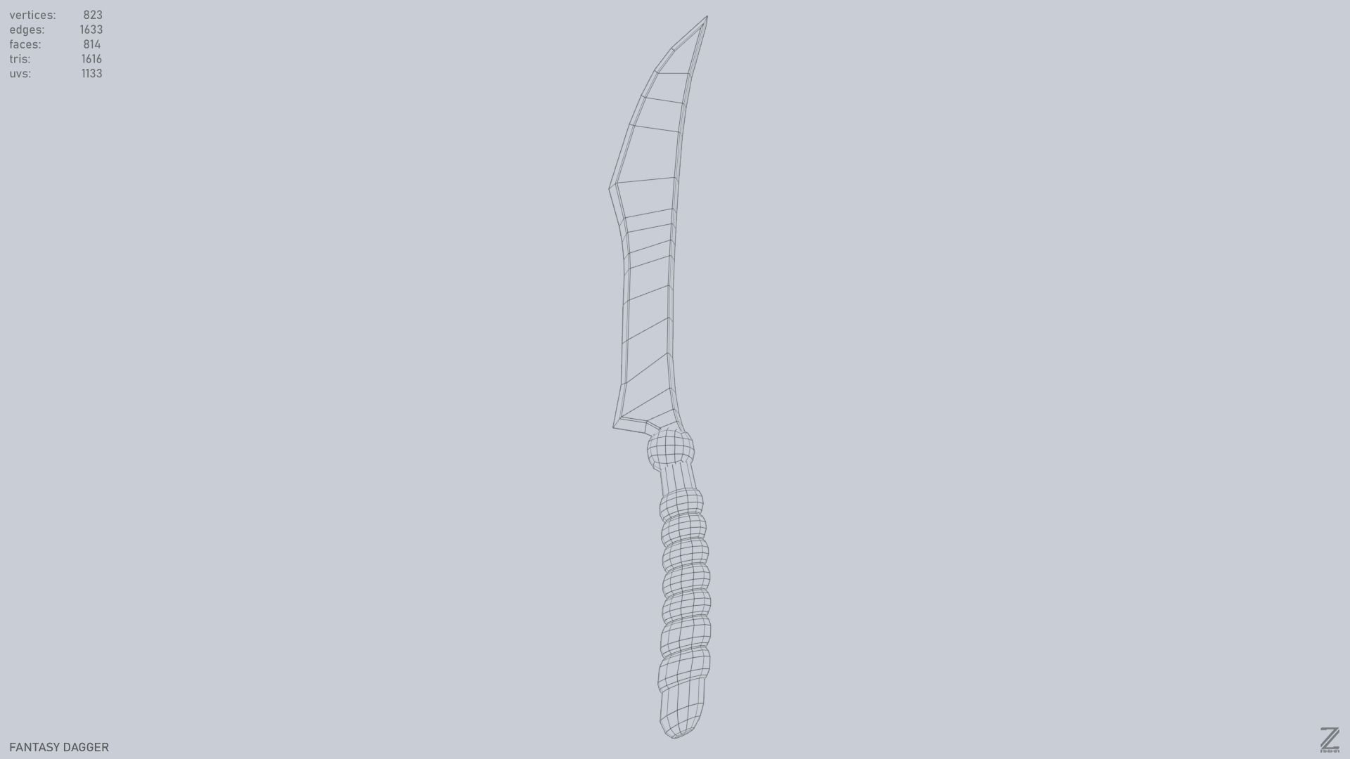 Fantasy dagger Low-poly 3D model_9