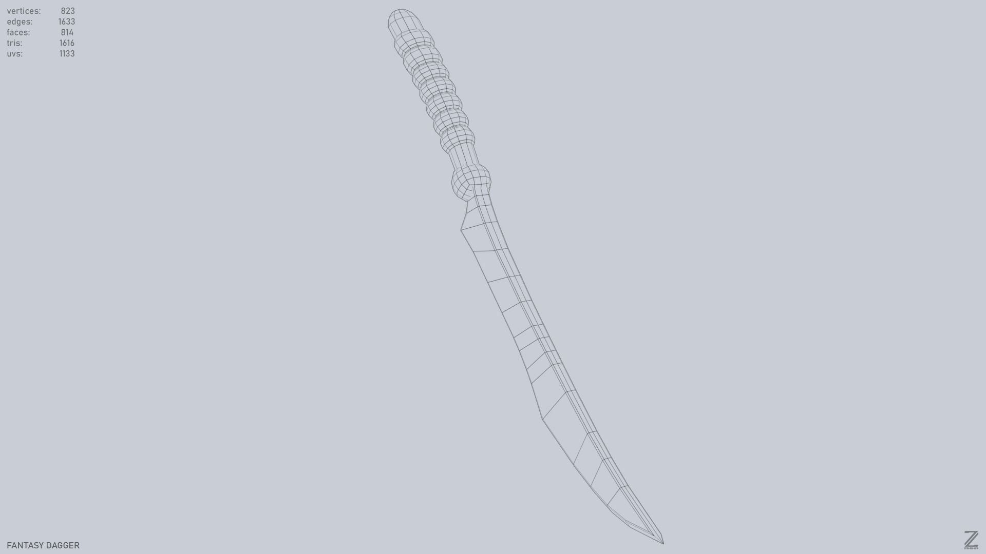 Fantasy dagger Low-poly 3D model_12