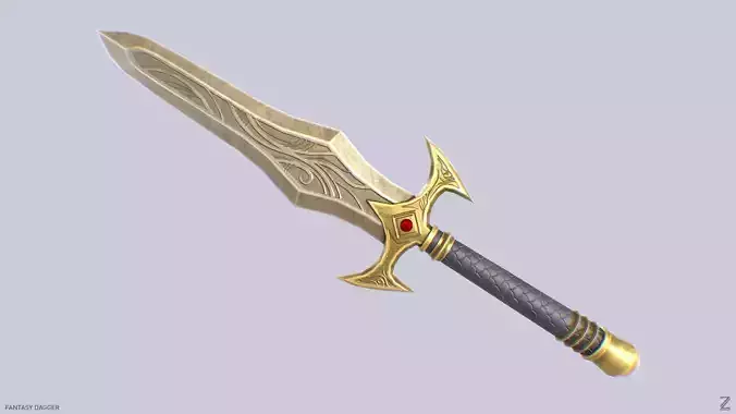 Fantasy dagger Low-poly 3D model