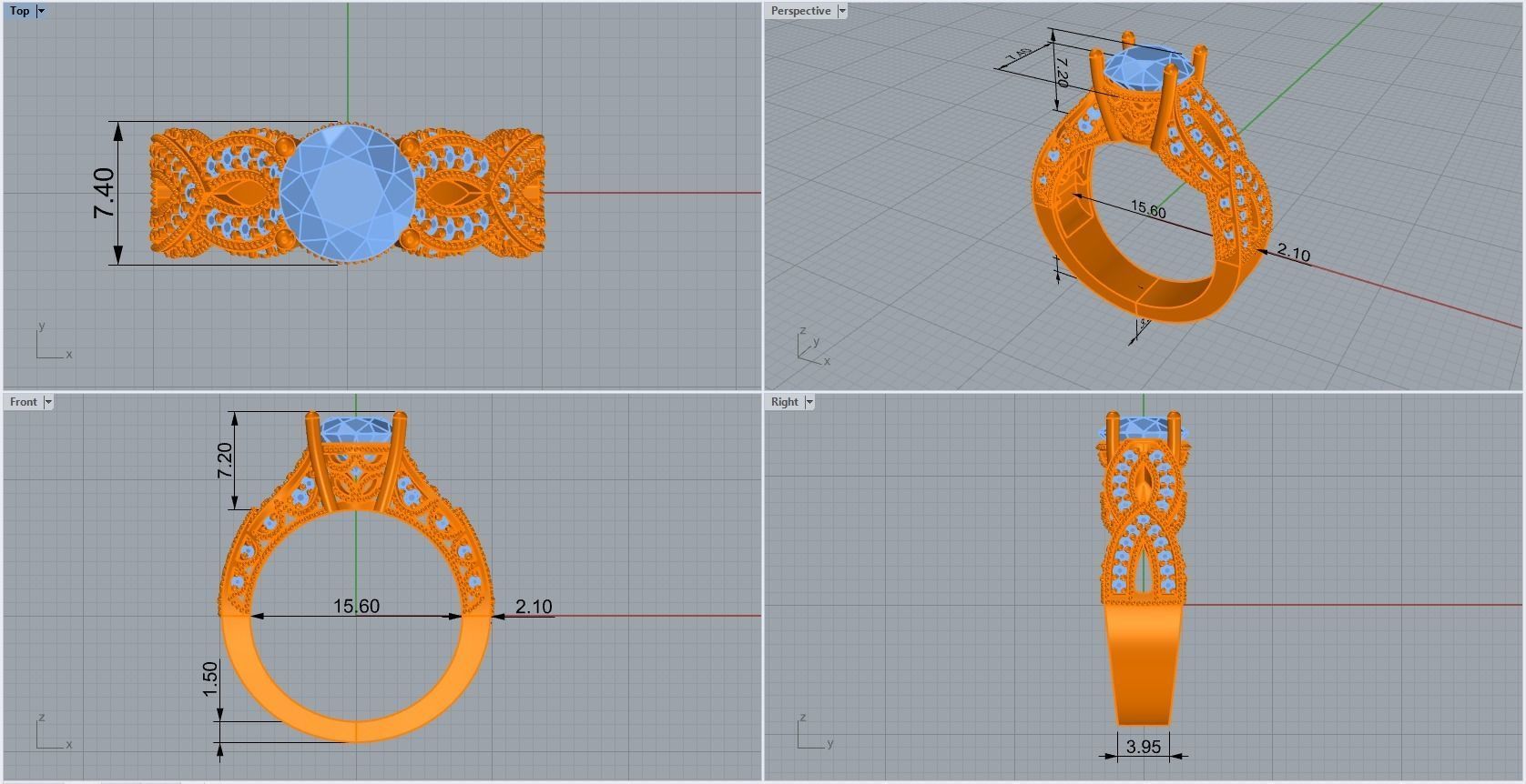 ring code 100 3D print model_1