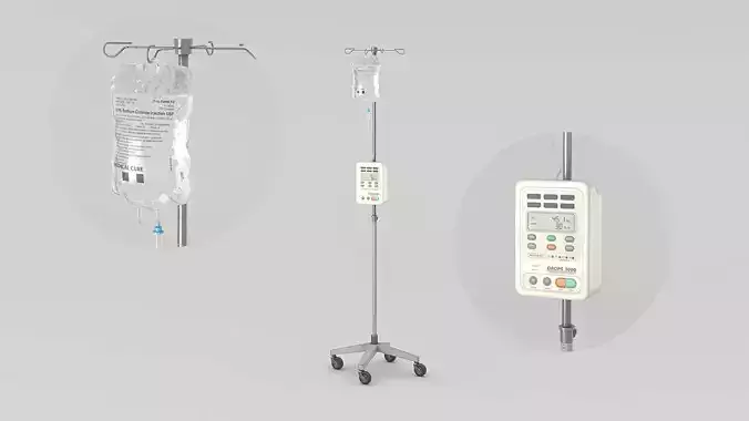 Hospital dripping Low-poly 3D model