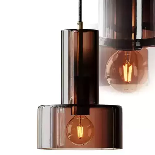 Hubsch Glass Pendant Lamp in Brown