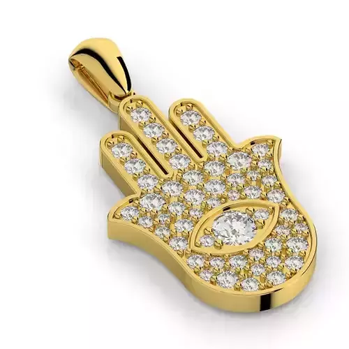 Pendant for necklace and bracelet with Hamsa or Hand of Fatima