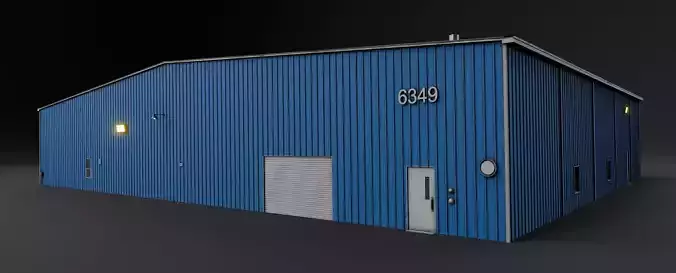 hangar building01 Low-poly 3D model