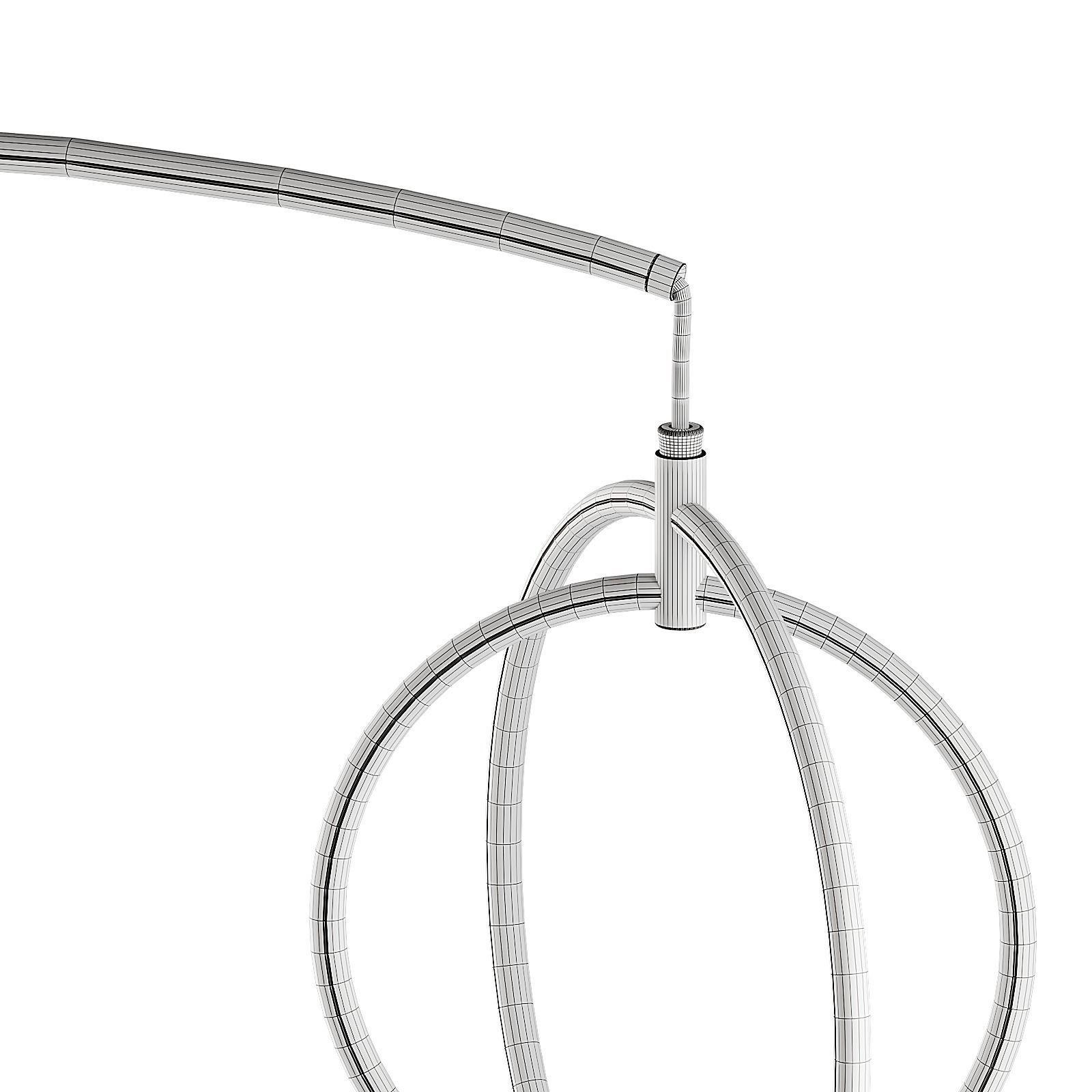 Lite Source Monita Matte Black LED Modern Orb Arc Floor Lamp 3D model_1