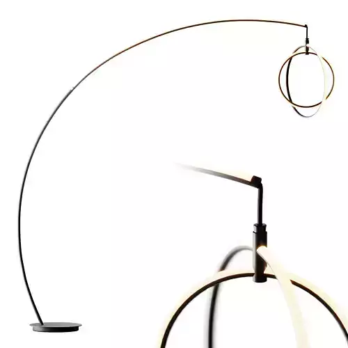 Lite Source Monita Matte Black LED Modern Orb Arc Floor Lamp