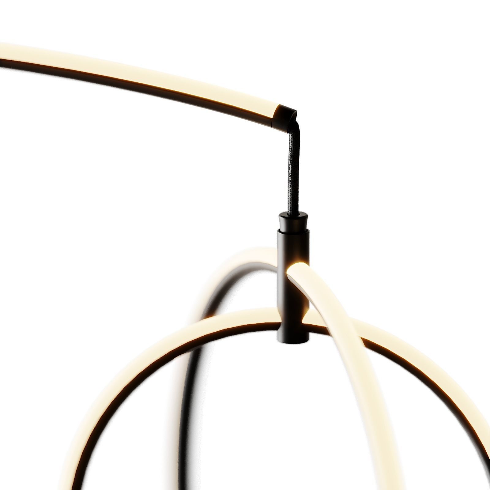 Lite Source Monita Matte Black LED Modern Orb Arc Floor Lamp 3D model_2