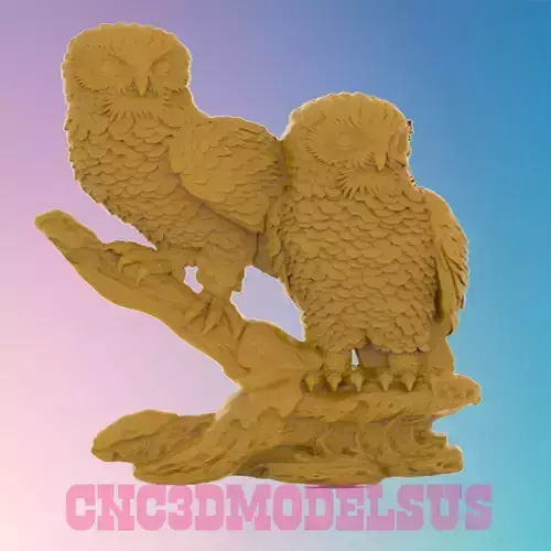 Owls 3D MODEL STL FILE FOR CNC ROUTER LASER 3D PRINTER  3D print model