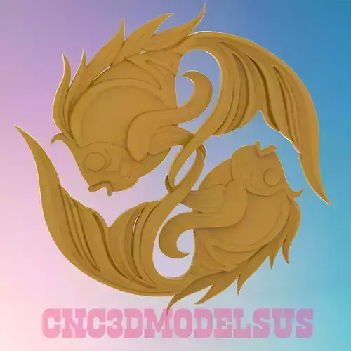 FISH 3D MODEL STL FILE FOR CNC ROUTER LASER  3D PRINTER 