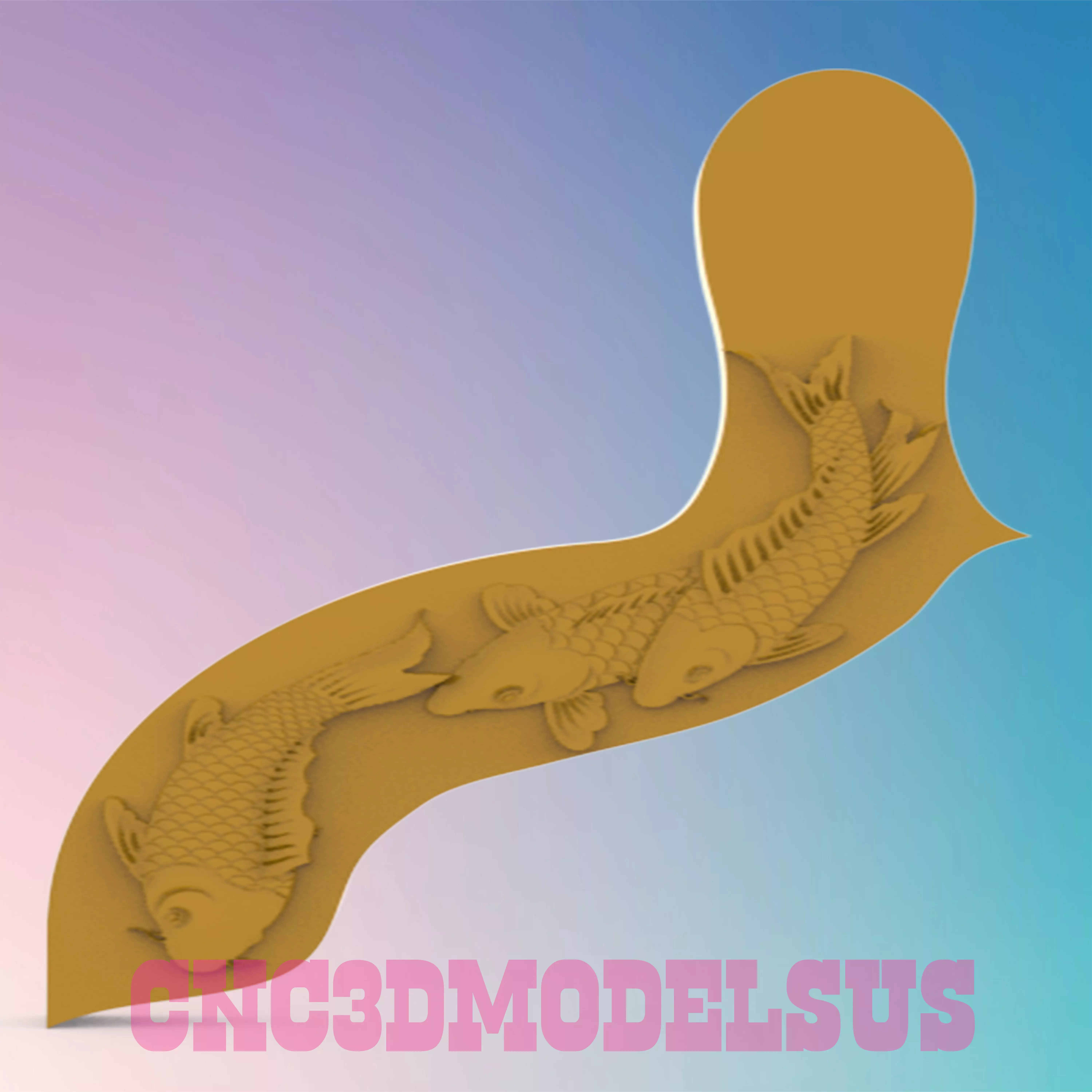 FISH ON Substrate 3D MODEL STL FILE FOR CNC ROUTER LASER 3D print model