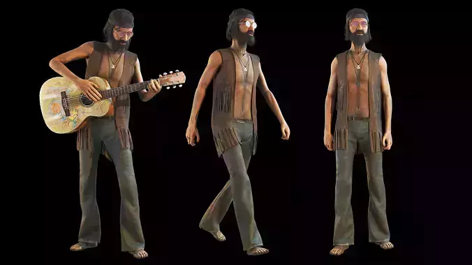 True Hippie Matt Low-poly 3D model