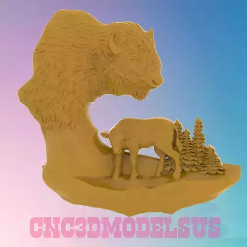 buffalo 3D MODEL STL FILE FOR CNC ROUTER LASER And 3D PRINTER 