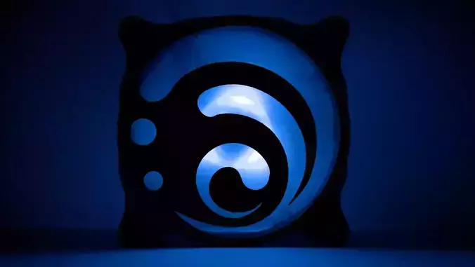 Genshin Impact element Hydro PC fan cover  Free 3D print model