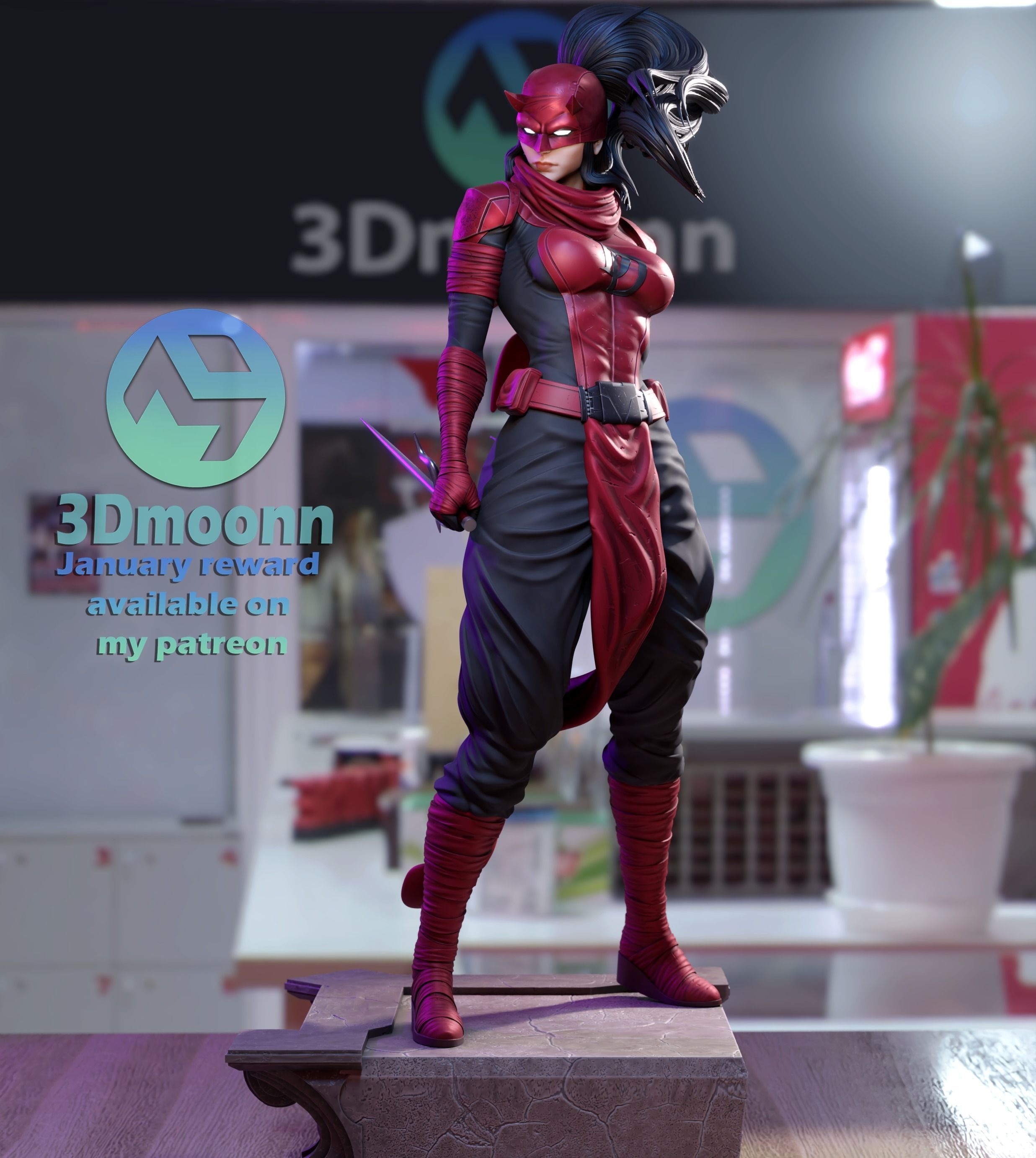 elektra - marvel stl 3D print model_2