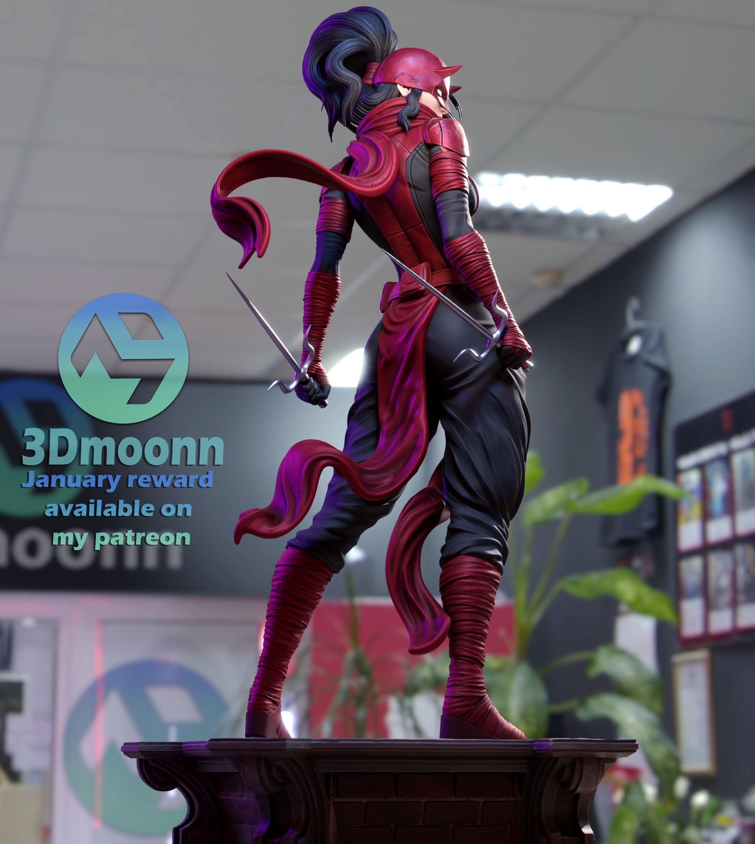 elektra - marvel stl 3D print model_4