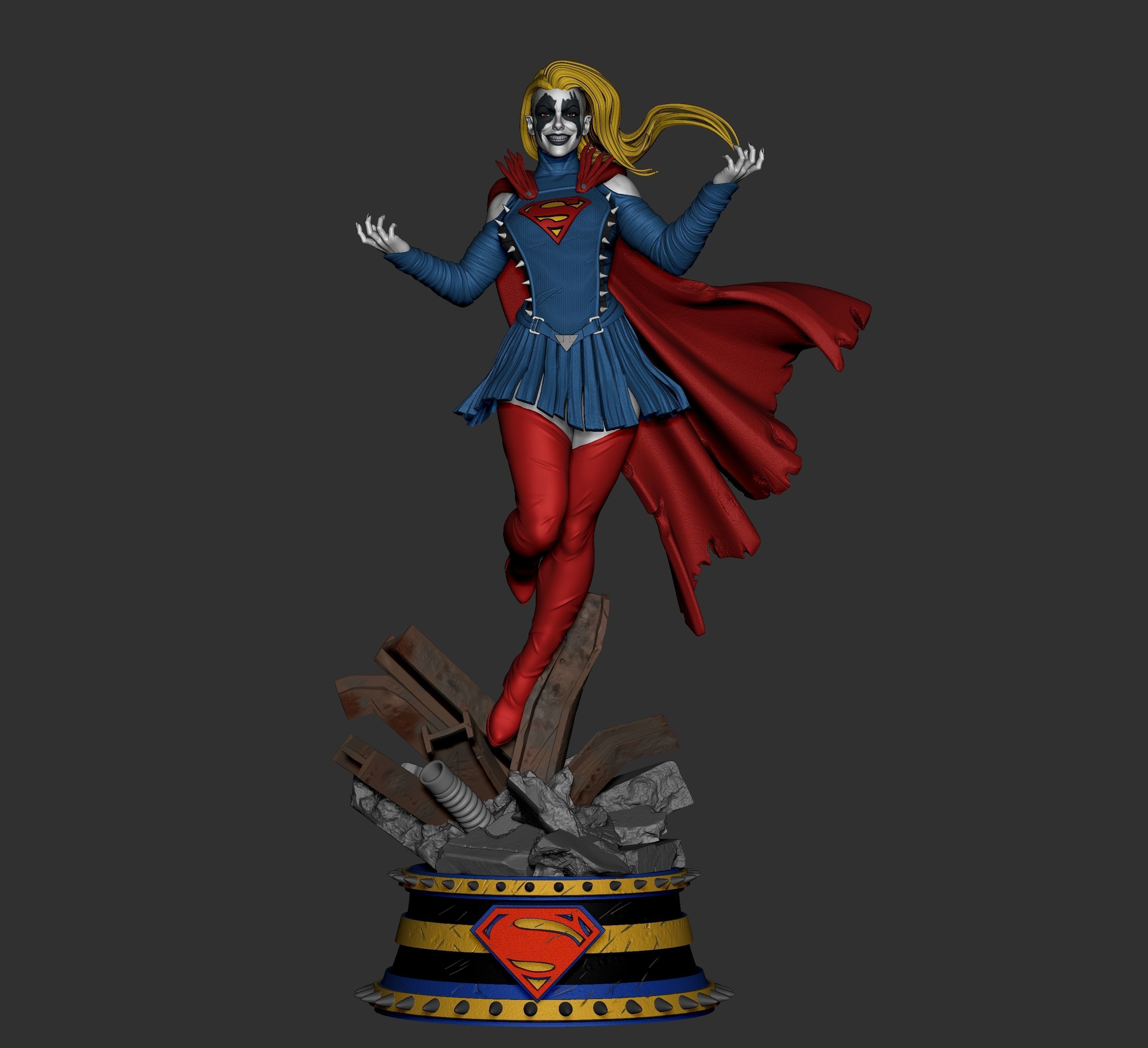 Supergirl Infected  3D print model_8