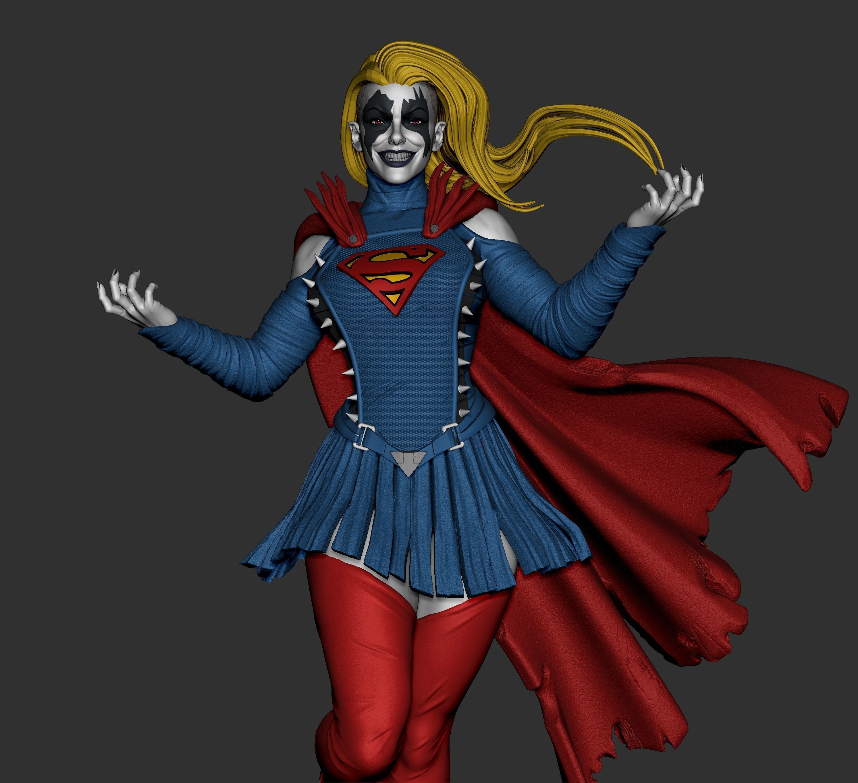 Supergirl Infected  3D print model_7
