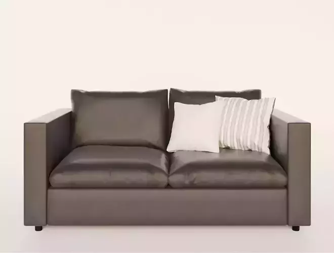 black leather sofa