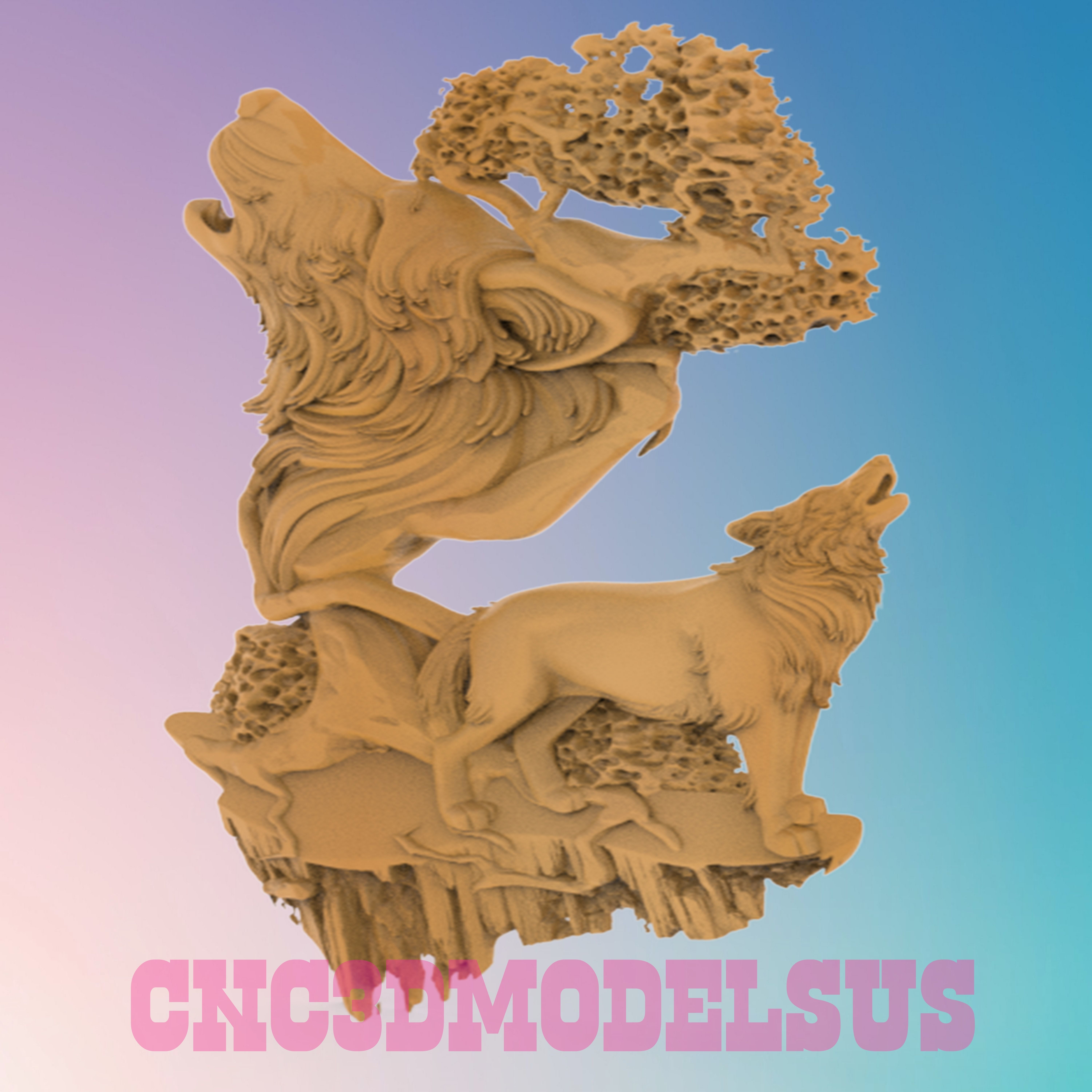wolf 3D MODEL STL FILE FOR CNC ROUTER LASER And 3D PRINTER 3D print model_3