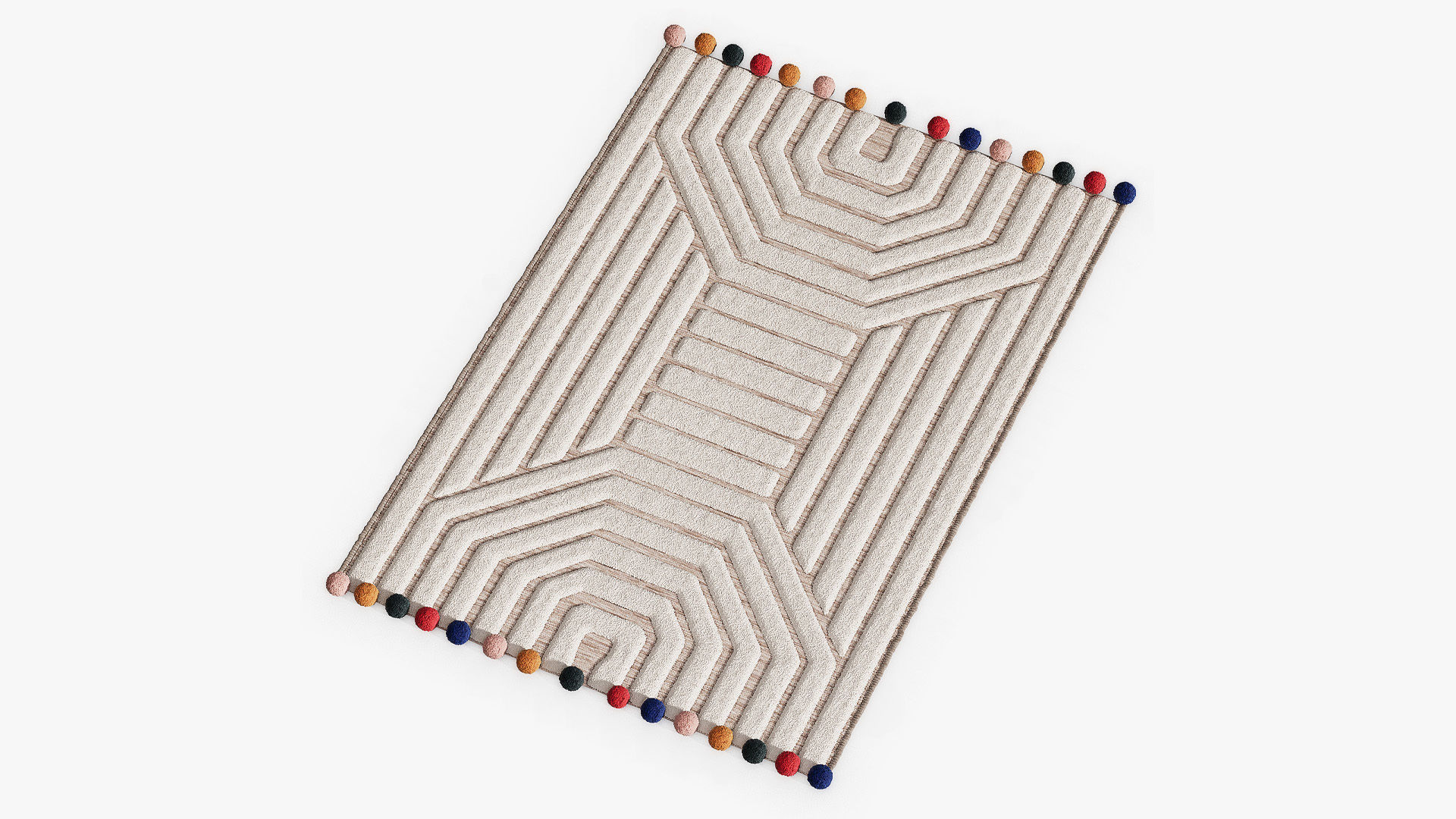 Childrens carpet Ponponi 3D model_1