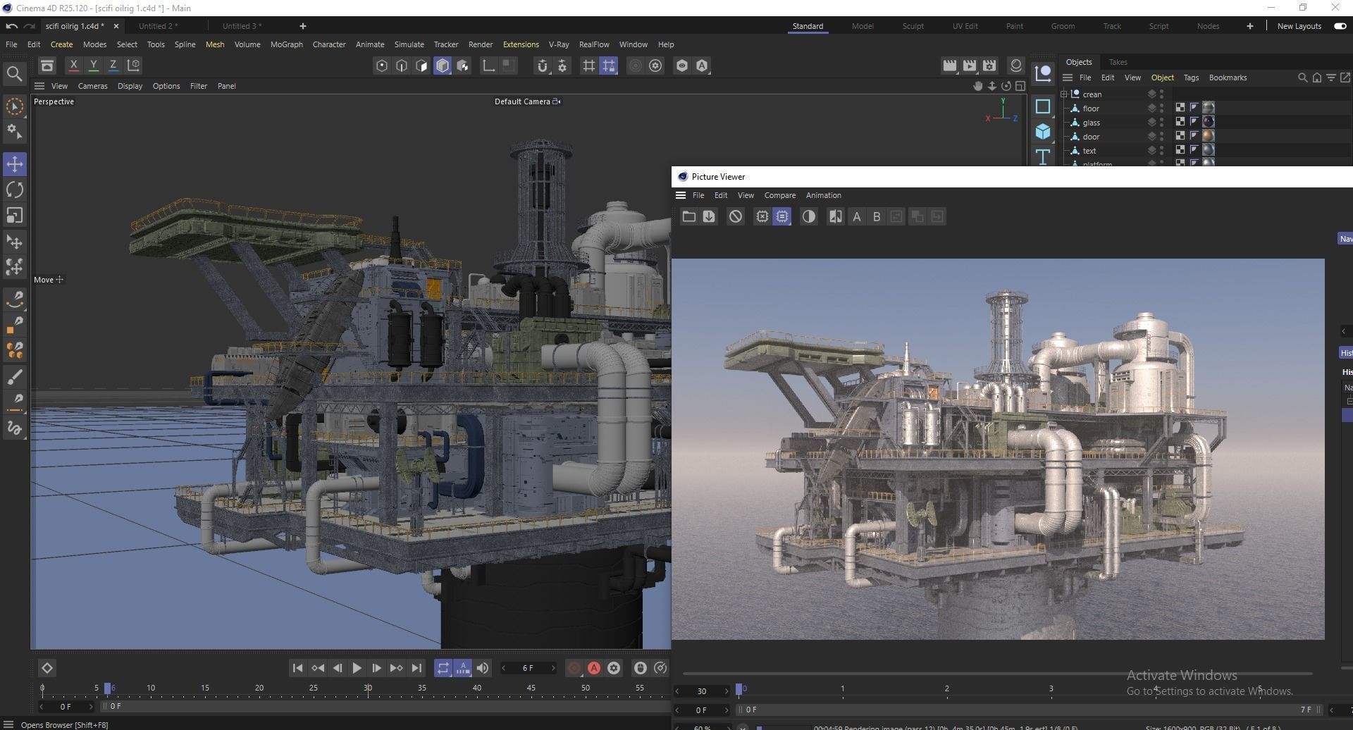 Sci-fi OilRig 3D model_12